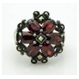 Antique Style Garnet Dinner Ring