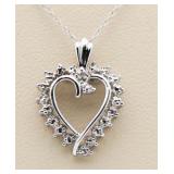 10kt Gold Diamond Heart Pendant