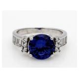 Round 2.50 ct Tanzanite Designer Ring