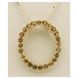 10kt Gold Citrine Circle Of Love Necklace