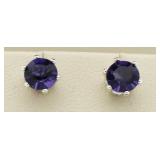 Brilliant 2.00 ct Amethyst Solitaire Earrings