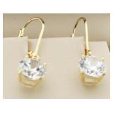 Brilliant 3.00 ct White Sapphire Earrings