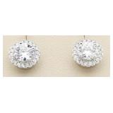 Gorgeous 2.00 ct White Topaz Solitaire Earrings