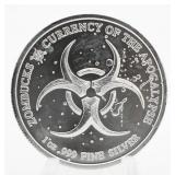 2019 Starving Zombucks .999 Silver Zombie Coin