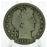 1906 Barber Silver Half Dollar