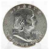 1954 Choice BU Franklin Silver Half Dollar