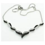 Black & White Diamond Accent Evening Necklace