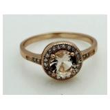 Round Morganite Solitaire Ring