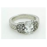 Oval 2.00 ct White Topaz Designer Ring