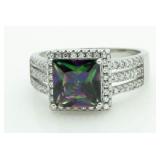 Princess Cut 2.50 ct Mystic Topaz Designer Ring