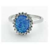 Oval 2.10 ct Australian Blue Opal Ring