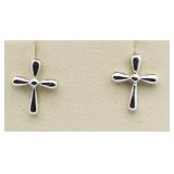 Sterling Silver Cross Earrings