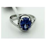 Oval 4.20 ct Tanzanite & Diamond Ring