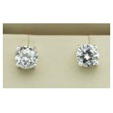 Brilliant 2.00 ct White Topaz Solitaire Earrings