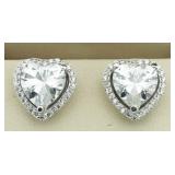 Heart Shape 4.00 ct White Topaz Earrings