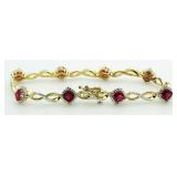 Ruby & Diamond Tennis Bracelet