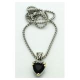 Trillion Cut Genuine Onyx Fashion Pendant