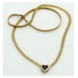 14kt Gold Large Amethyst Heart Necklace