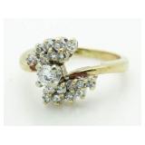 14kt Gold Antique Diamond Solitaire Ring