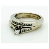 14kt Gold Princess Cut 2 Pc Diamond Bridal Set