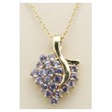 10kt Gold Genuine Tanzanite Estate Pendant