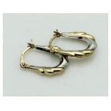 10kt Gold Two Tone Hoop Earrings