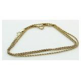 10kt Gold 22" Rope Necklace