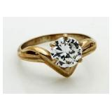 10kt Gold Brilliant 2.00 ct White Topaz Solitaire