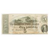 1864 Confederate $5 Bank Note