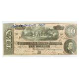 1864 Confederate $10 Bank Note