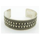 Vintage HEAVY Sterling Silver Cuff Bracelet