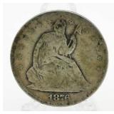 1876-S No Motto Seated Liberty Half Dollar