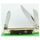 Hen & Rooster Stag Handle Stockman Knife