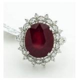 $28,950 14kt Gold 10.18 ct Ruby & Diamond Ring