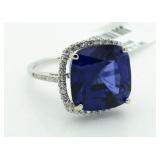 $17,875 14kt Gold 15.08 ct Sapphire & Diamond Ring