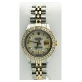 Ladies Oyster Date MOP Diamond Rolex Watch