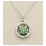 14kt Gold Fancy Green Diamond Pendant