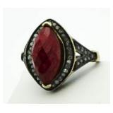 Genuine Ruby & Diamond Ring