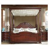 Ashley 698 king poster bed with silky canopy top