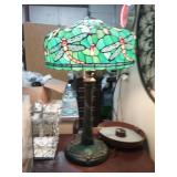 Painted Glass Dragonfly Lamp