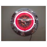 Cat-Tex Soles Neon Advertisement Clock