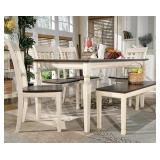 Ashley 583 Whitesburg table, 4 chairs & bench