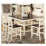 Ashley 583 counter height table and 6 barstools