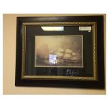 Ships at sea framed picture