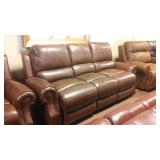 Elements power leather reclining sofa and