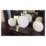 3 pc white case decor