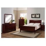 Louis Philippe cherry queen sleigh bedroom suite