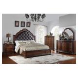 LF King size leather panel bedroom suite