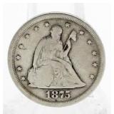 Rare 1875-S Silver Twenty Cent Piece