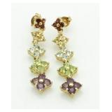 Genuine 3.50 ct Gemstone Dangle Earrings